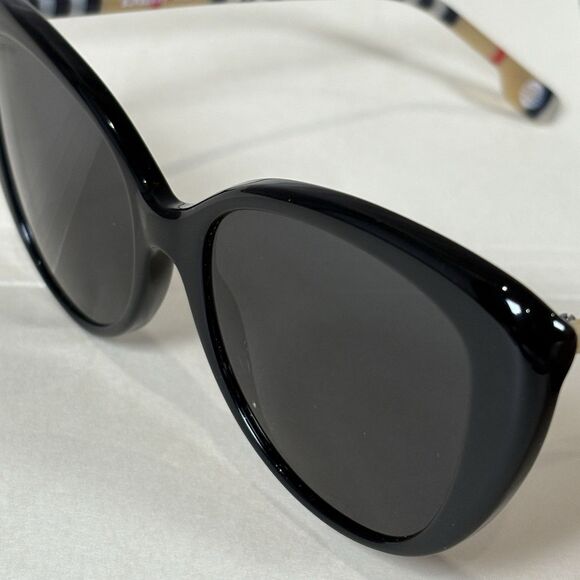 Burberry Sunglasses B4407-F 3853/87 Black Nova Check Asian Fit with Gray Lenses - Picture 9 of 15